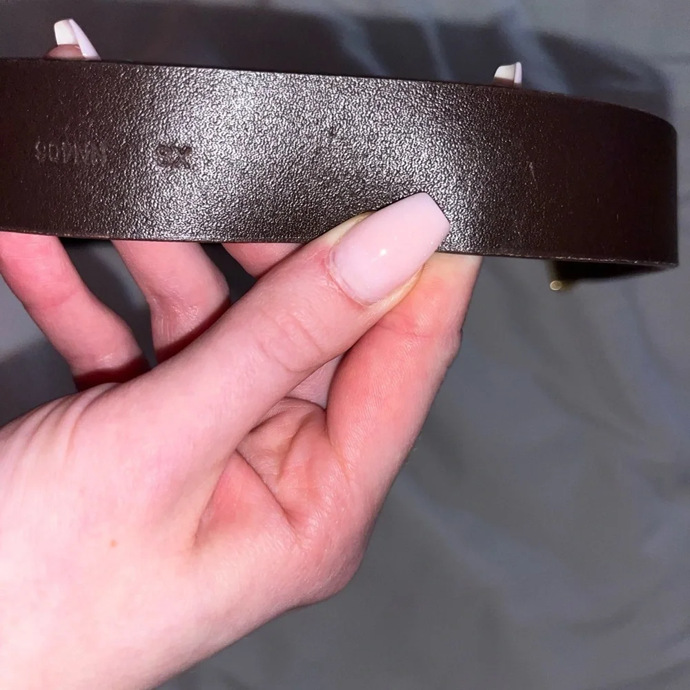Madewell XS Suede Brown Leather Belt with Gold Buckle. Essential Accessory - Picture 11 of 14